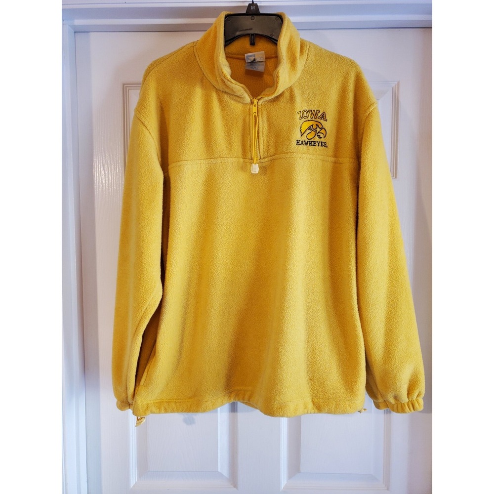 University of Iowa Hawkeyes Yellow Men‎ Quarter zip Long Sleeve Fleece size Med